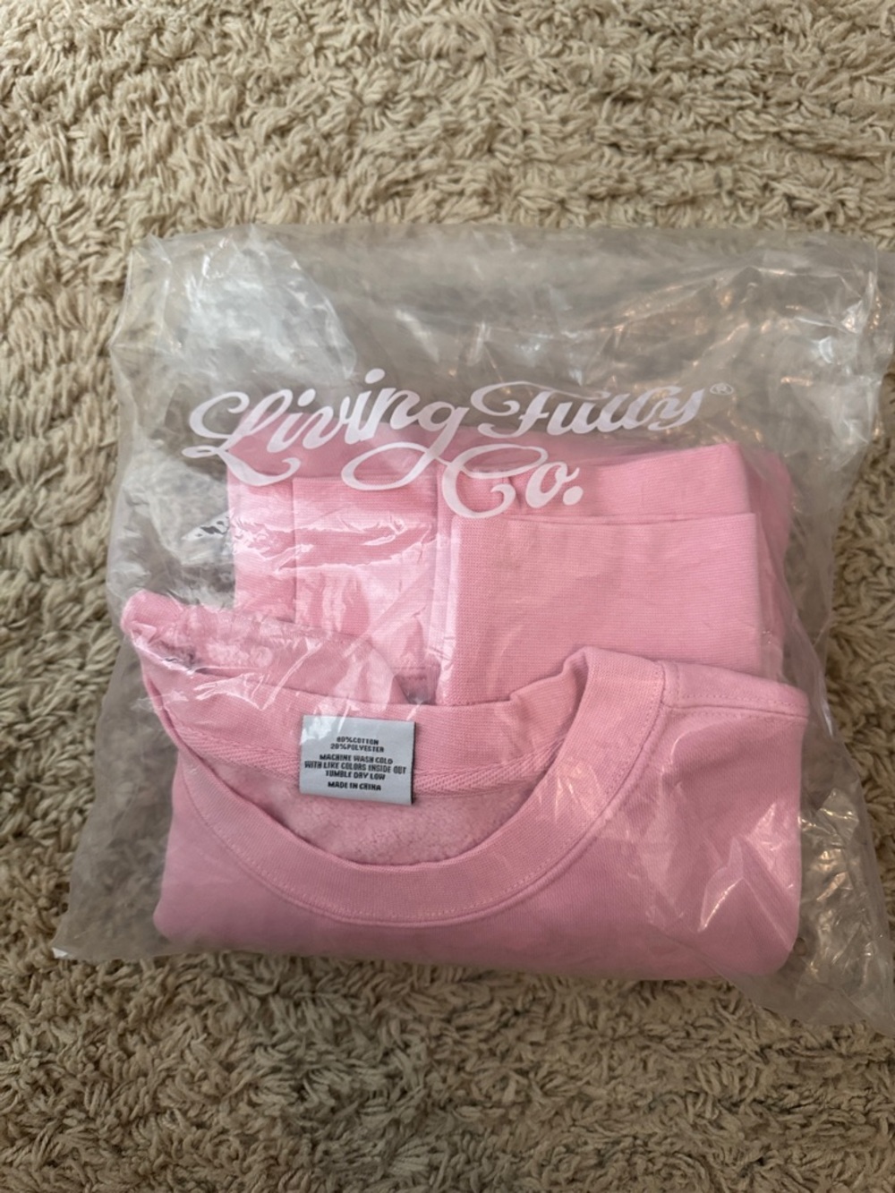 Living Fully Co. Christmas Pink Gift-Print Crewneck Sweatshirt - Picture 6 of 7